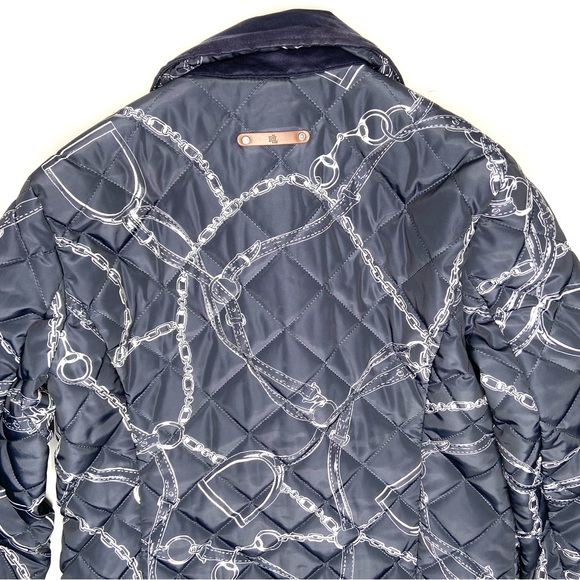 LAUREN RALPH LAUREN Navy Belting Print Quilted Jacket - Picture 7 of 16